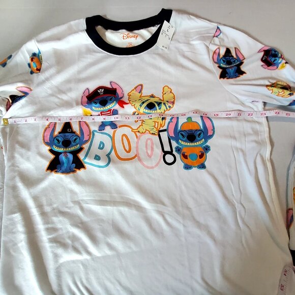Disney Lilo & Stitch Boo Halloween Pajama Set Long Sleeve Shirt & Pants Size L - Picture 4 of 16